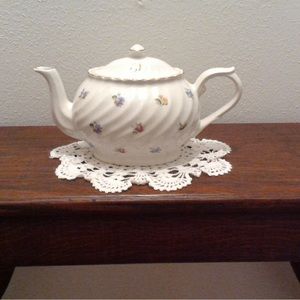 Arthur Wood & Son, Staffordshire Swirled floral teapot.  MINT CONDITION